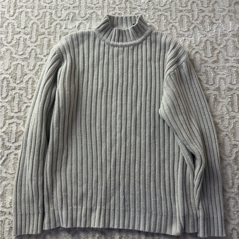 Point Zero Men's Light Gray Turtleneck Sweater